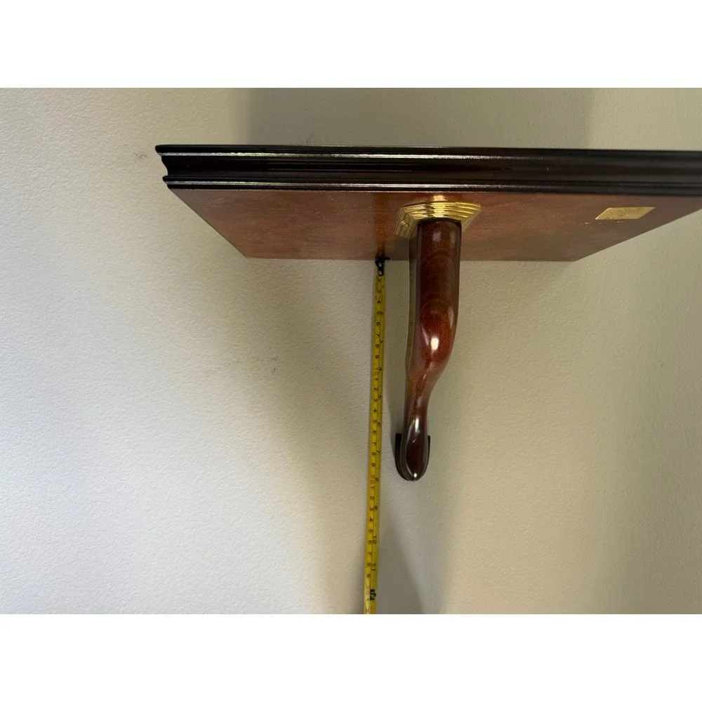 Bombay Company Mahogany Wall Mounted Display Shelf Brass Accents